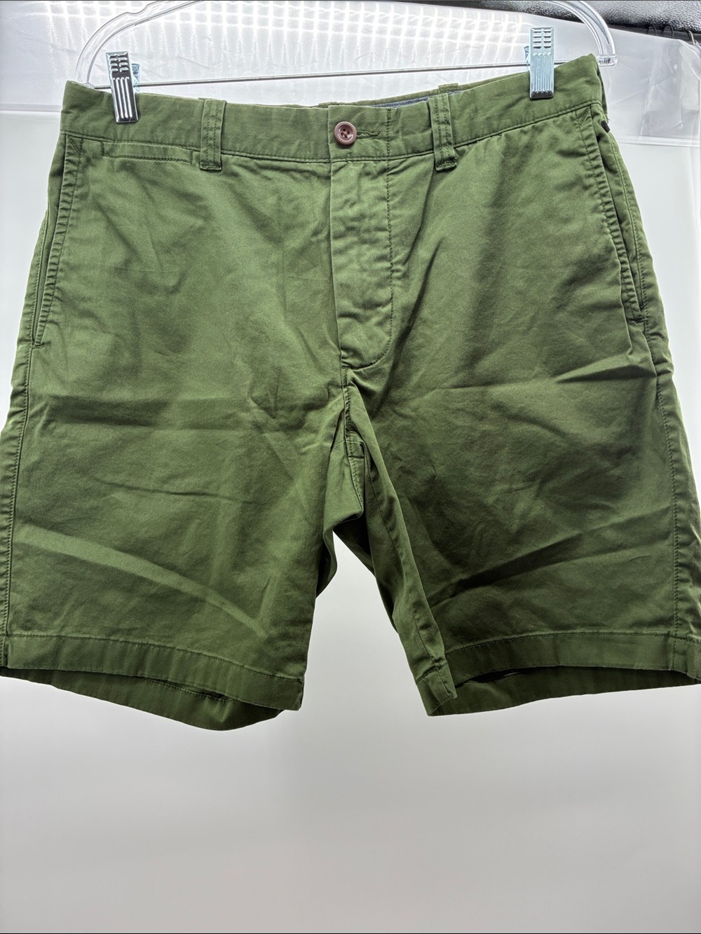 J. Crew Olive Flat-Front Cotton Shorts